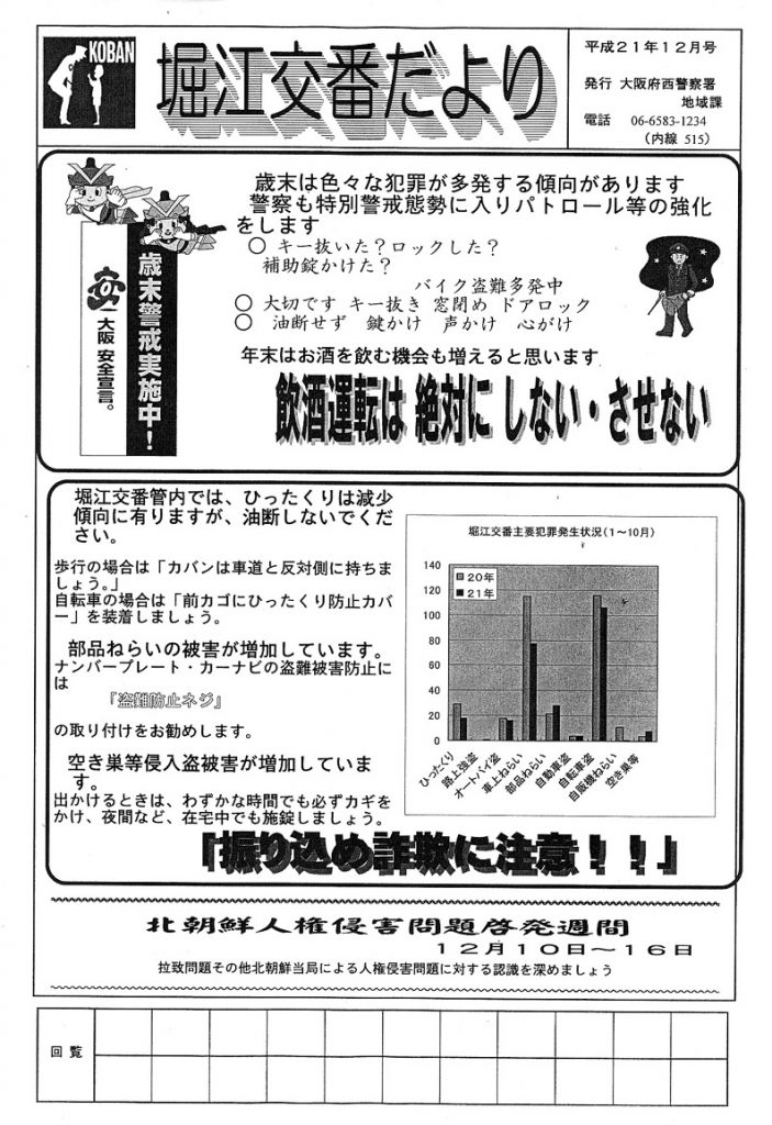 堀江交番だより2009年12月号